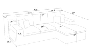 English Elm Coffee-bean Sculpted Sectional Sofa Curved Pod Cushions Corner Living Room Lounge B2748S00127