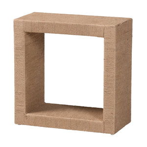 English Elm Modern Jute Woven Bohemian End Table with Open Shelf for Living Room Decor B2750P420397