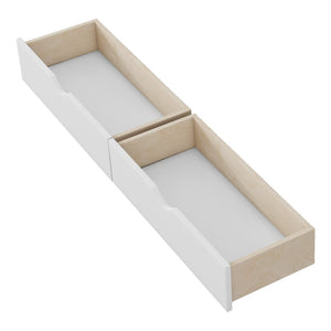 English Elm Twin Kids Platform Bed Solid Pine White Finish with Storage Drawers and Safety Rails White W2593P409116