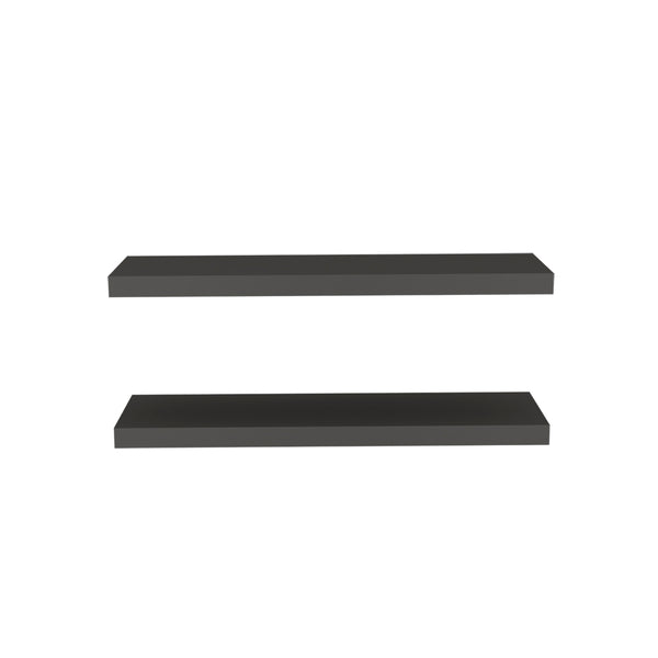 English Elm Floating Shelf Dallas Matte Gray Set of 2 — Sleek Engineered Wood Wall Shelves 32"x10.6" Durable Modern Decor B092P238731