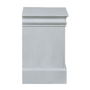 English Elm Platinum Timeless 2-Drawer Nightstand with Brushed Nickel Handles, Compact Classic Storage for Bedrooms B062P189256
