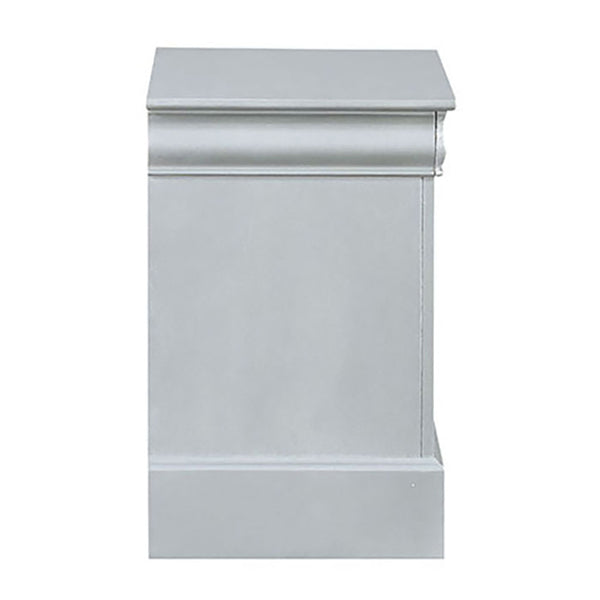 English Elm Platinum Timeless 2-Drawer Nightstand with Brushed Nickel Handles, Compact Classic Storage for Bedrooms B062P189256