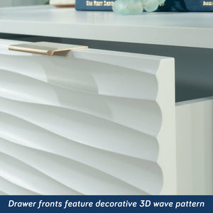 English Elm 4-Drawer Chest In Sleek White Finish With Gold-Tone Accents – Stylish Storage For Any Room! B356P402713