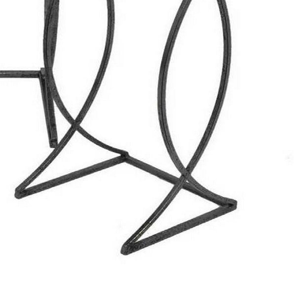 English Elm Buckley Black Metal Plant Stand with Mirrored Shelves for Glam Living Room Decor B056P416872