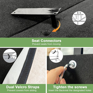 English Elm Slipcovered L-Shape Sectional Sofa Couch - Comfy Chenille 4-Seater With Removable Covers & Pillows W3041S00009-GIGA