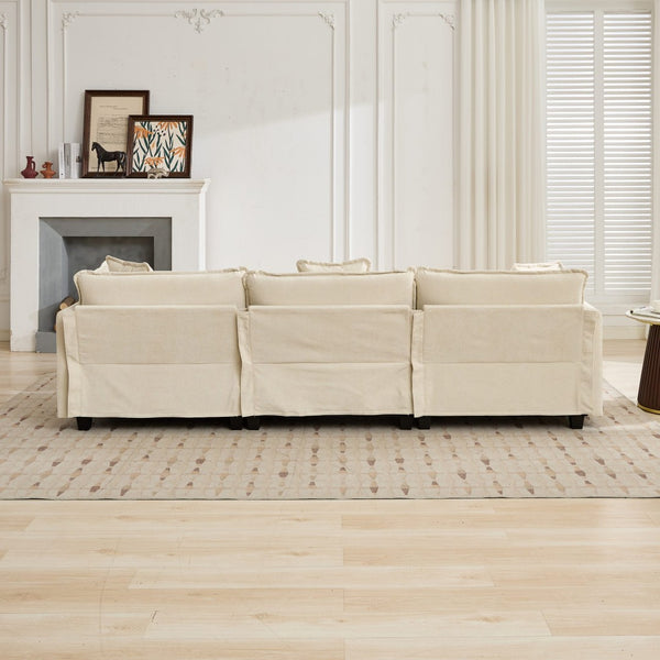 English Elm Cloud Modular Two Seat Sofa Chenille Upholstered Cushioned Couch for Apartment Living Beige W1143P378631