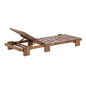 English Elm U_style Solid Acacia Wood Outdoor Lounge Set Adjustable Reclining Poolside Chairs with Headrest Navy Blue WY000483AAC