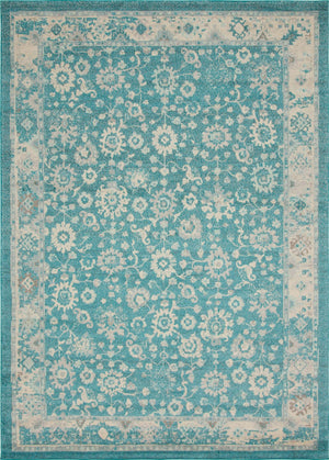 Unique Loom Penrose Krystle Machine Made Floral Rug Turquoise, Beige/Blue/Light Brown 10' 0" x 14' 1"