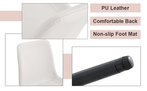 English Elm Table And Chair Set - Elegant 4-Seater Sintered Stone Dining Table With White Pu Chairs For Comfort W1151S04206-GIGA