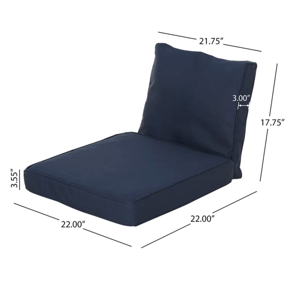 English Elm Christopher Knight Home® - Honolulu Club Chair Cushion Set - Navy Seat & Back Cushions For Outdoor Comfort, Set Of 2 N775P270231N