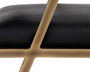 Sunpan Ventouz Dining Armchair - Industrial Mid-Century Modern Design with Rustic Bronze Steel Frame Vintage Black