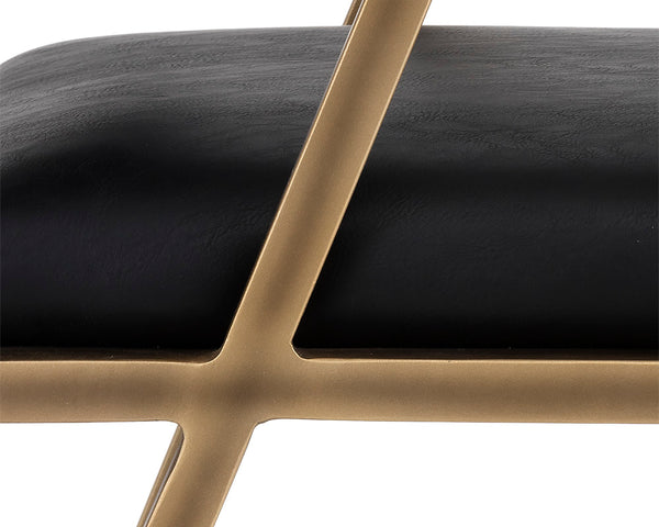 Sunpan Ventouz Dining Armchair - Industrial Mid-Century Modern Design with Rustic Bronze Steel Frame Vintage Black