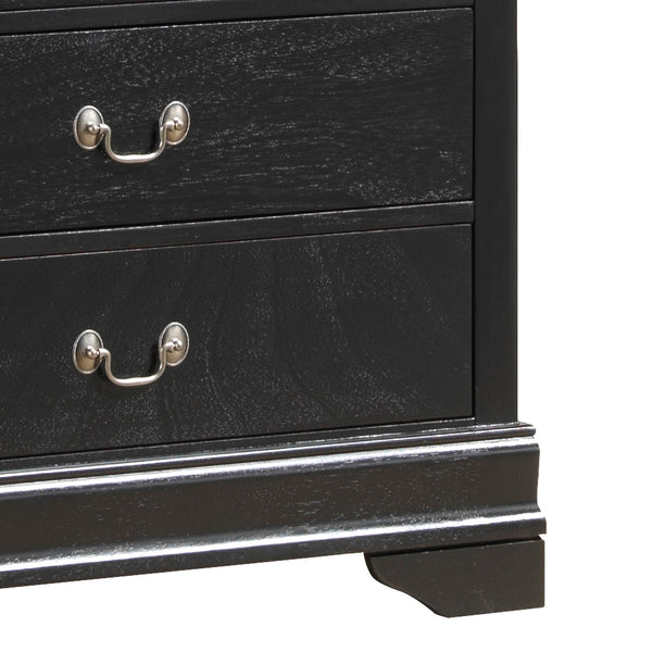 English Elm Charming Black Traditional Storage Chest with Spacious Interior, Durable Particle Board, 48"H x 33"W x18"D B078108213