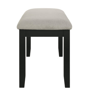 English Elm 1pc Modern Bench 47.2" Fabric Upholstered Dining Seat Gray Black Wood Legs for Kitchen PMID B011P264143