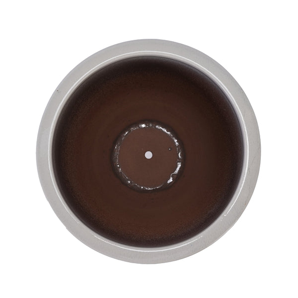 English Elm Ceramic Modern Planter - Elegant Milk White Flowerpot For Indoor & Outdoor Gardens, 21.46Cm W3273P326362