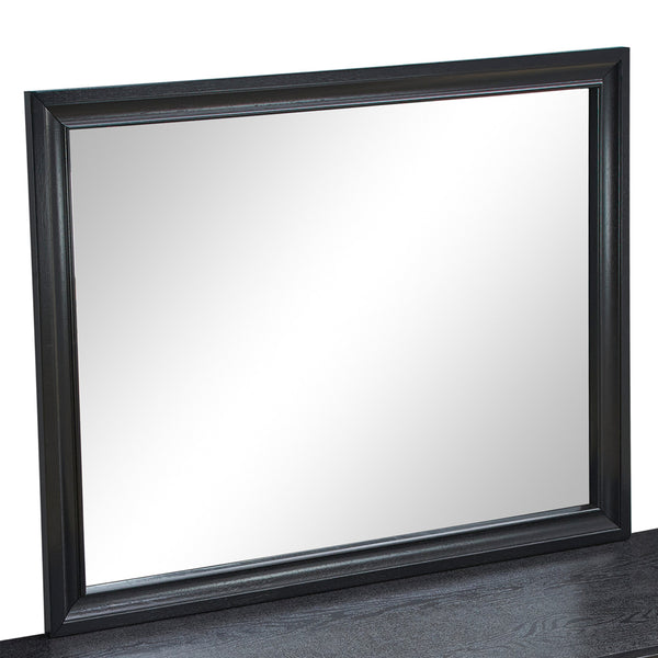 English Elm Madrid Contemporary Decorative Wall Mirror with Unique Shaped Frame, Laminate Wood Grain Finish, 37x46 inchesMadrid Contemporary Decorative Wall Mirror with Unique Shaped Frame, Laminate Wood Grain Finish, 37x46 inches Black 3 L x 49 W x 39 H B078P286061