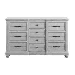 English Elm Wallace & Bay - Gray 10-Drawer Dresser in Coastal Farmhouse Gray Finish — Spacious, Low-Maintenance Wood Storage (69" L) B361P384424