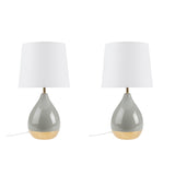 510 Design Liora Modern/Contemporary 2-Tone Ceramic Table Lamp Set of 2 5DS153-0047 Sage Green/Gold