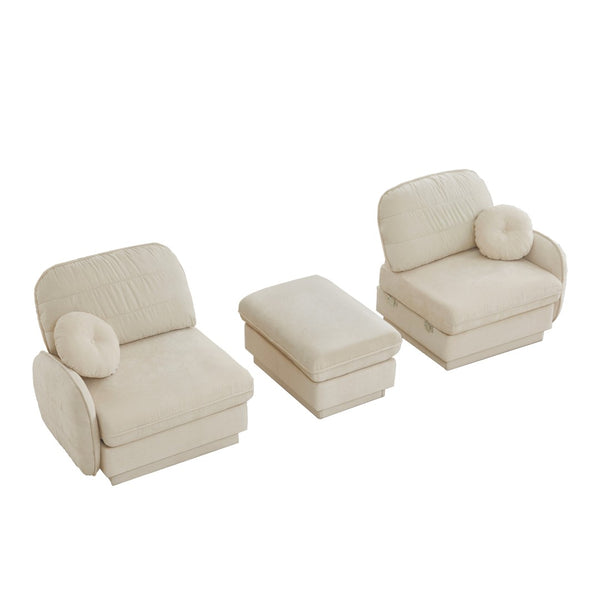 English Elm Chenille Cloud Loveseat with Quilted Back Pillows Deep Seat Comfort for Living Room W714S01748