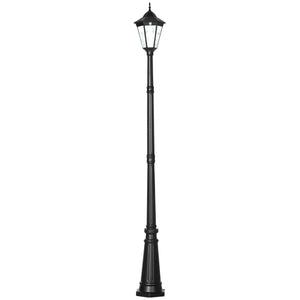 English Elm Outsunny 94.5" Solar Lamp Post - Vintage Dusk-to-Dawn LED Street Light with PIR Sensor, IP44 Weatherproof W2225P217555