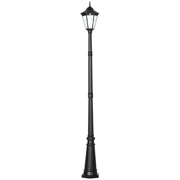 English Elm Outsunny 94.5" Solar Lamp Post - Vintage Dusk-to-Dawn LED Street Light with PIR Sensor, IP44 Weatherproof W2225P217555