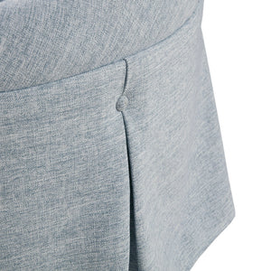 JLA Home Martha Stewart - Skirted 32" Round Ottoman with Button-Tufted Top and Pleated Skirt — Versatile Seat & Footrest MT101-0179