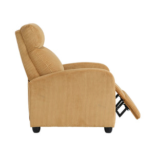 English Elm Modern Parsons Push Back Recliner Chair in Soft Corduroy Fabric — Sleek Comfortable Living Room Lounger with Solid Wood Frame and Easy Recline Mechanism Yellow 30 L x 27 W x 21.5 H B011P395835