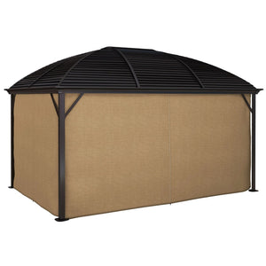 English Elm 164.5" Outdoor Gazebo Steel Dome Roof Aluminum Frame with Privacy Curtains Ceiling Hooks T3971S00072