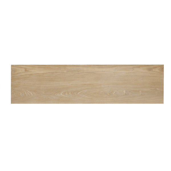 English Elm U_Style 59.8" 4-Door Sideboard with Solid Ash Veneer, Hidden Handles, Spacious Buffet Storage for Home Natural N711P290714O
