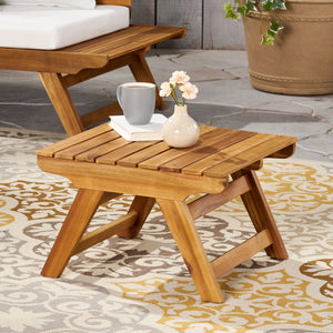 English Elm Christopher Knight Home® - SEDONA Acacia Wood Side Table with Open Slat Top for Outdoor Living Durable Weather-Resistant Accent Teak 23.75 L x 23.75 W x 7.25 H 63747.00