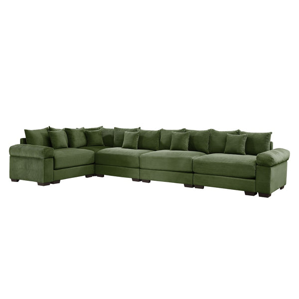 English Elm Oversized Modular Sectional Couch - Cloud-Like Comfort, Ergonomic Design, 18 Pillows, Easy Assembly! W714S01342-GIGA