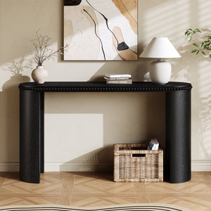 English Elm Christopher Knight Home® - Mirod Vintage Console Table with Beaded Trim, Sculpted Curved Legs, Reversible Setup for Hallway Elegance Black N760P286010B