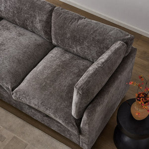 English Elm 96.5" L-shaped Chenille Sectional with Storage Ottoman Eucalyptus Frame Living Room Gray W1097S00280