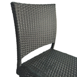 English Elm Christopher Knight Home® - 29" Outdoor PE Rattan Armless Barstools Set of 2 – Durable Woven Patio Seating with Curved Comfort Footrest Grey 59265.00GRY