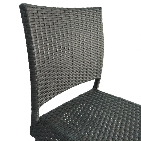 English Elm Christopher Knight Home® - 29" Outdoor PE Rattan Armless Barstools Set of 2 – Durable Woven Patio Seating with Curved Comfort Footrest Grey 59265.00GRY