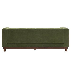 English Elm Modern Chenille Loveseat with Pocket Spring Support for Apartment Living Rooms Green N763S000070F