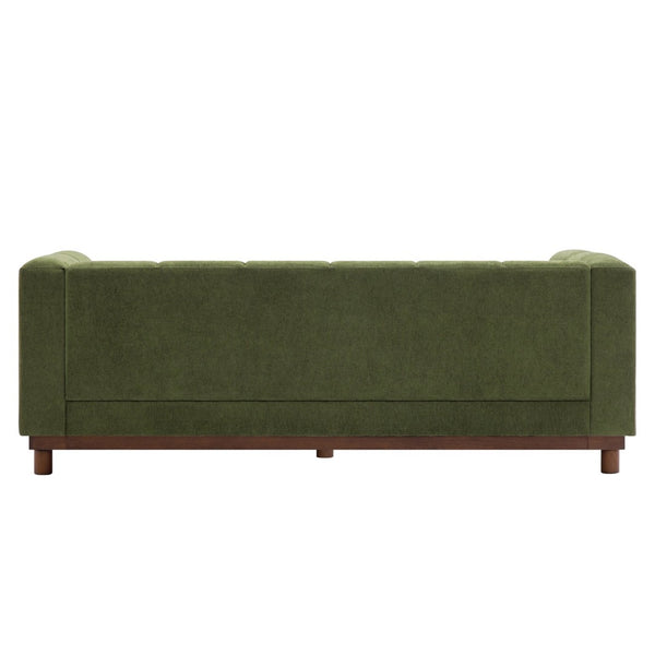 English Elm Modern Chenille Loveseat with Pocket Spring Support for Apartment Living Rooms Green N763S000070F