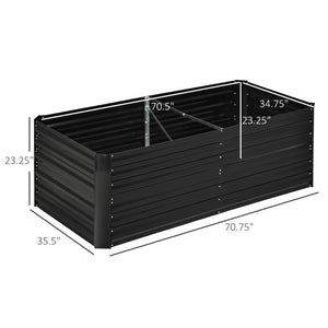 English Elm Outsunny Tall Galvanized Steel Raised Garden Bed with Reinforced Walls for Deep Root Growth W2225P200485