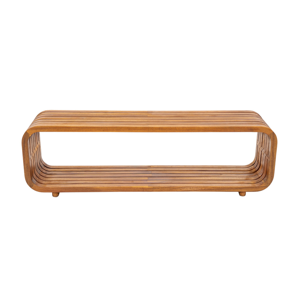 English Elm Christopher Knight Home® - Melow Acacia Wood Coffee Table Teak Finish — Ready-to-Use Hollowed Elongated Design, 50.5" L N775P361822T