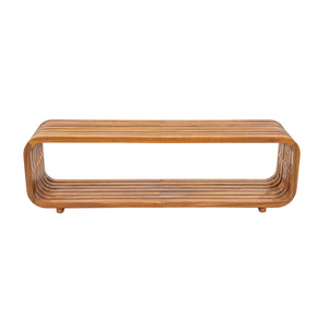 English Elm Christopher Knight Home® - Melow Acacia Wood Coffee Table Teak Finish — Ready-to-Use Hollowed Elongated Design, 50.5" L N775P361822T