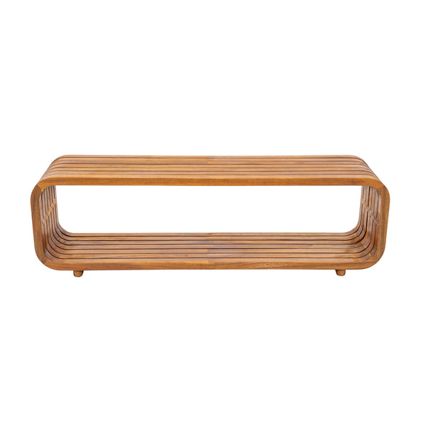 English Elm Christopher Knight Home® - Melow Acacia Wood Coffee Table Teak Finish — Ready-to-Use Hollowed Elongated Design, 50.5" L N775P361822T