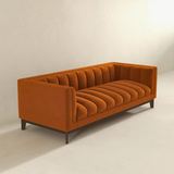 English Elm Ashcroft Furniture - Melissa Mid-Century Orange Velvet Modern Sofa