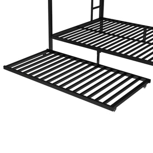 English Elm Queen Metal Bunk Bed With Twin Trundle - Stylish Space-Saving Solution For Shared Bedrooms Or Guests W1580S00131-GIGA