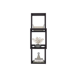 English Elm Seyner 6-Cube Wall Shelf in Walnut Finish – Durable Engineered Wood, Minimalist Storage Display for Home or Office B200P368110