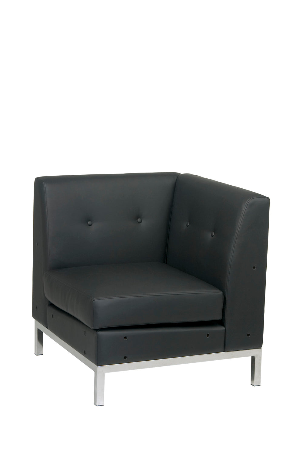OSP Home Furnishings Wall Street Corner Chair Black