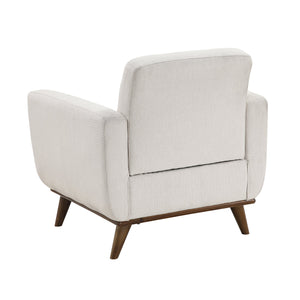 English Elm Contemporary Tufted Back Accent Chair with Reversible Removable Cushion, Solid Wood Legs, Cozy Upholstery Beige 36.5 L x 30.5 W x 20.5 H B011P379437