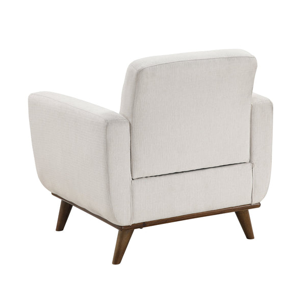 English Elm Contemporary Tufted Back Accent Chair with Reversible Removable Cushion, Solid Wood Legs, Cozy Upholstery Beige 36.5 L x 30.5 W x 20.5 H B011P379437