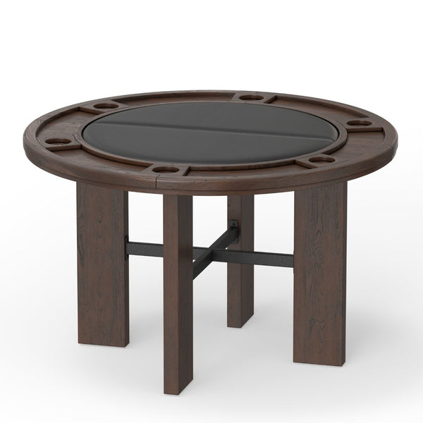 English Elm Gorman Round Walnut Game Dining Table with Reversible Top and Scandinavian Legs B050P412220