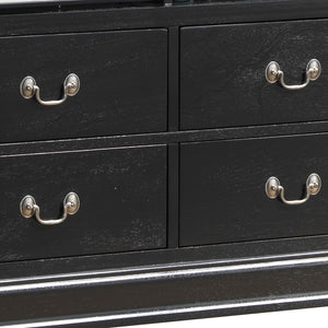 English Elm Elegant Black Media Chest | Compact 35"H x 42"W Storage Cabinet, Fully Assembled, Durable Finish B078108217
