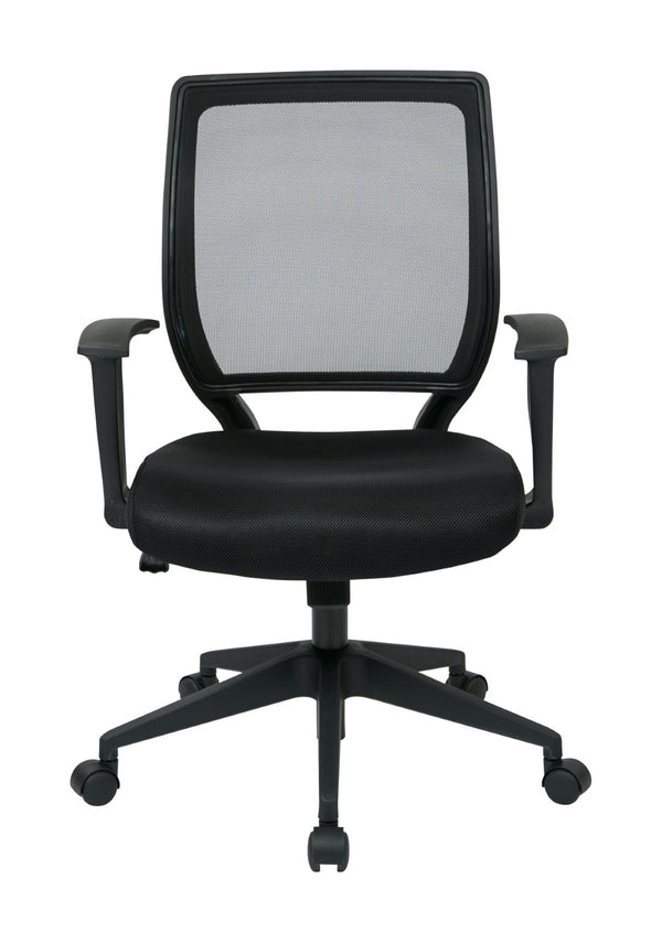 OSP Home Furnishings Screen Back Mesh Task Chair with Lumbar Support and Pneumatic Height Adjustment for Office EM51022N-3